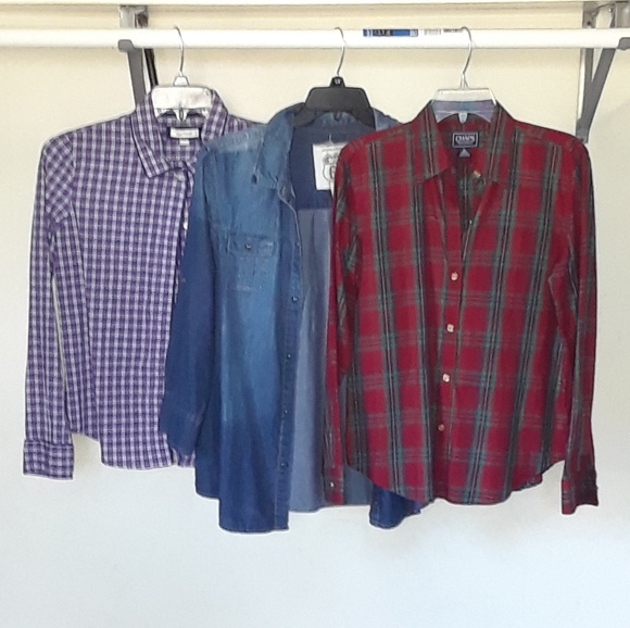 Chaps, Aerie, Route 66 Tops - Longsleeve button down shirt bundle of 3.